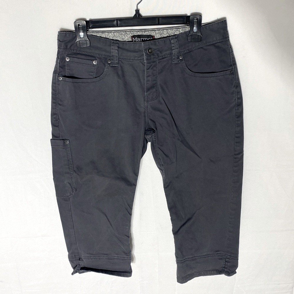 Marmot Dark Grey Mid Rise Long Shorts Capri Pants 8